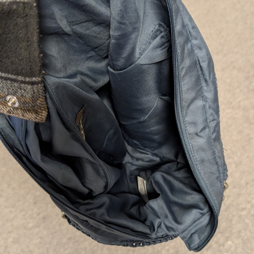 The Sak Navy Woven Shoulder Bag with Tan Details - Picture 9 of 9